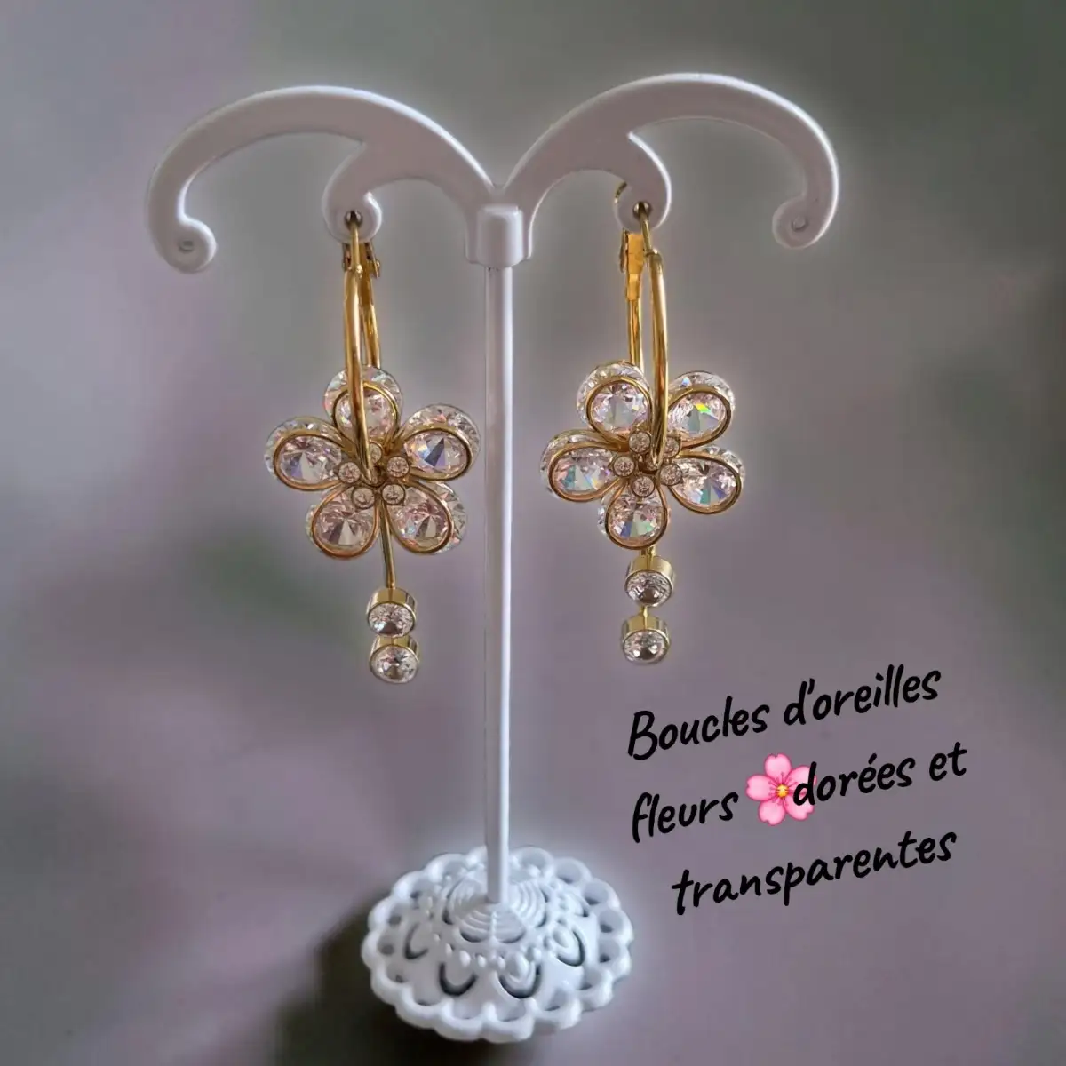 boucles d oreilles fleur